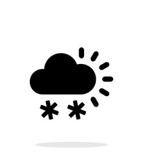 Snowfall weather icon on white background.