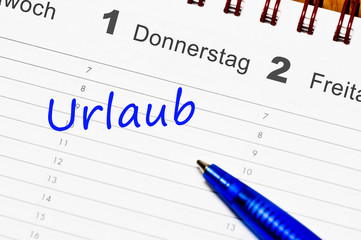 Urlaub im Kalender