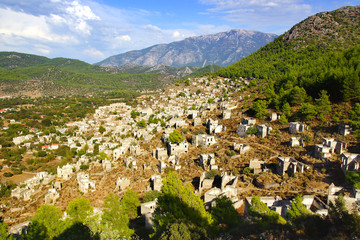 Fototapeta na wymiar The ghost town Kayaköy. Turkey