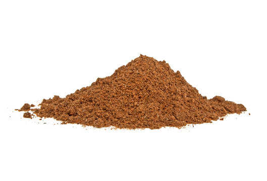 Nutmeg Powder On A White Background