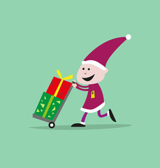 Logistics Elf concept for Santa Claus giftgiving