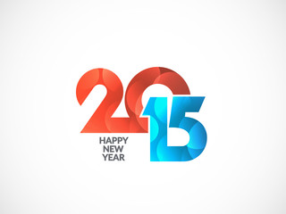 Colorful happy new year 2015 text design