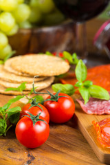 fresh organic tomatoes on table