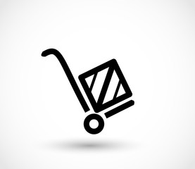 Handcart icon vector