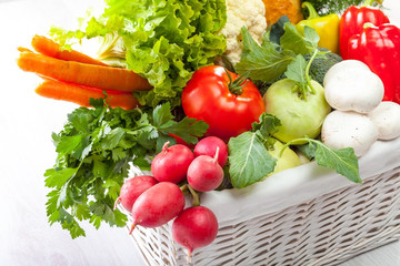 Fresh vegetables in basket