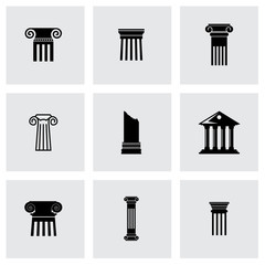 Vector black column icon set