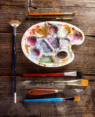 Aristic paints and brushes