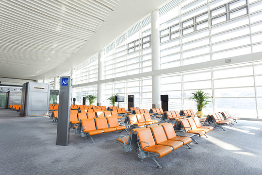 modern airport waiting hall interior