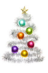 Christbaum aus Girlande mit Kugeln