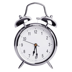 Half past six on an alarm clock