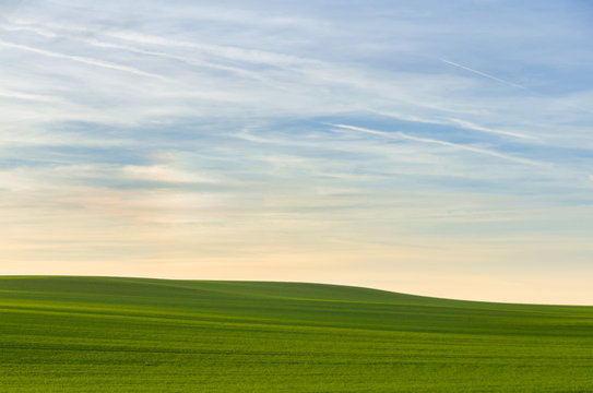 simple landscape with sky at twilight