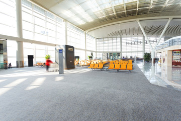 modern airport waiting hall interior