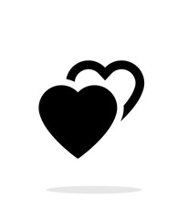 Two hearts icon on white background.