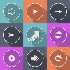 Arrow icon set pointer vector illustration internet web button
