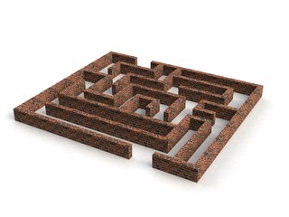 Realistic 3d render of maze