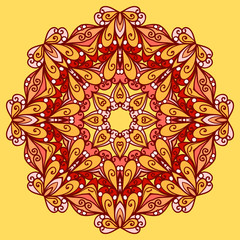 Rounded bright orange pattern.