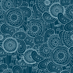 Seamless flower retro background in vector.