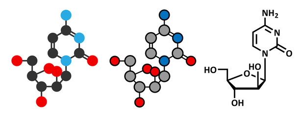 Cytarabine (cytosine arabinoside, Ara-C) chemotherapy drug.