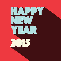 Happy New Year 2015  Retro Illustration