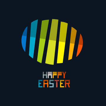 Happy Easter Vector Colorful Abstract Egg Symbol