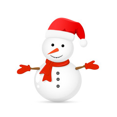 Snowman with Santa hat