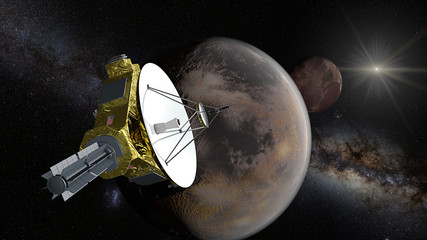 Naklejka premium New Horizons - Pluto and Charon