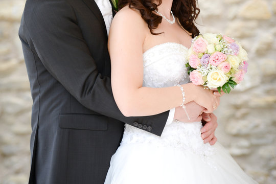 Braut und Bräutigam am Hochzeitstag