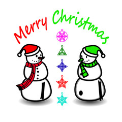 merry christmas and snowflakes