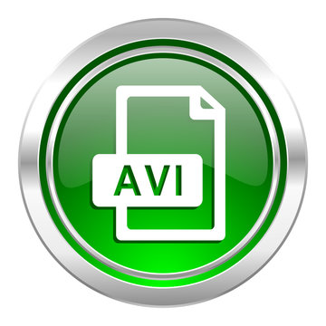avi file icon, green button