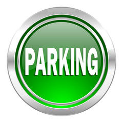parking icon, green button
