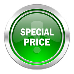 special price icon, green button