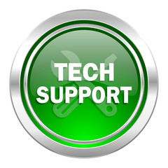 technical support icon, green button