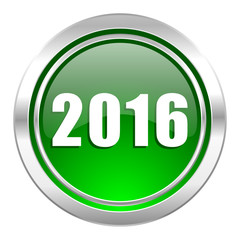 new year 2016 icon, green button, new years symbol