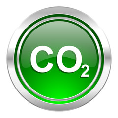 Obraz premium carbon dioxide icon, green button, co2 sign