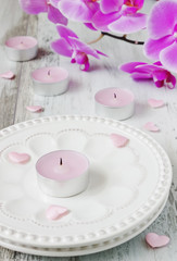 candles and orchid