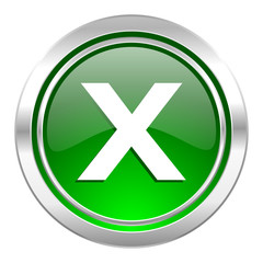 Obraz premium cancel icon, green button