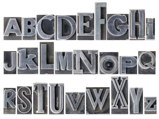alphabet in mixed metal type