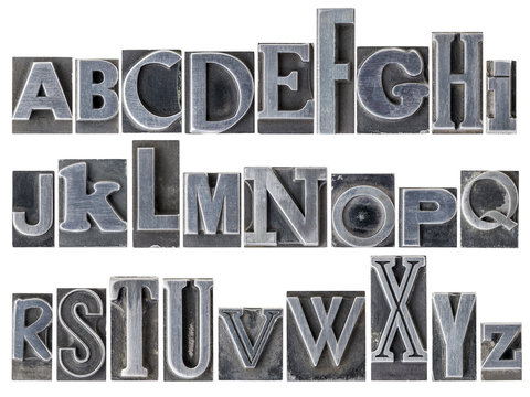 Alphabet In Mixed Metal Type