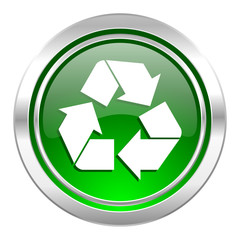recycle icon, green button, recycling sign