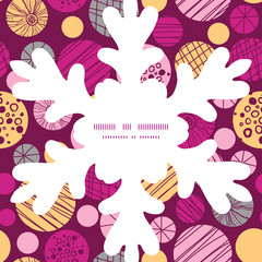 Vector abstract textured bubbles Christmas snowflake silhouette