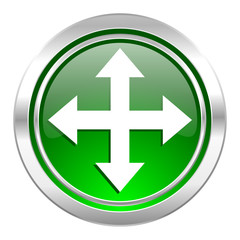arrow icon, green button