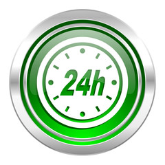 24h icon, green button