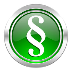 paragraph icon, green button, law sign