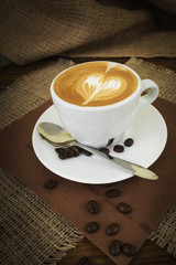 coffee on wood background