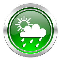 rain icon, green button, waether forecast sign