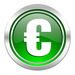 euro icon, green button