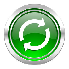 reload icon, green button, refresh sign
