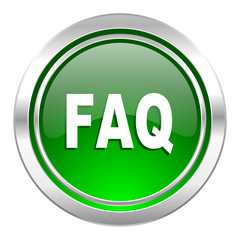 faq icon, green button