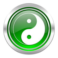 ying yang icon, green button