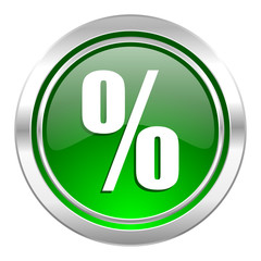 percent icon, green button